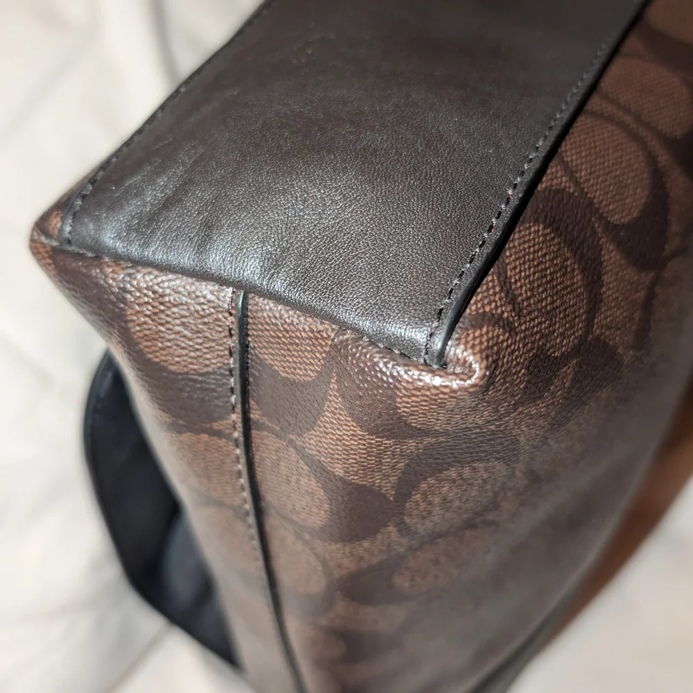 Coach Charles Small Messenger Signature PVC Leather Brown NWT